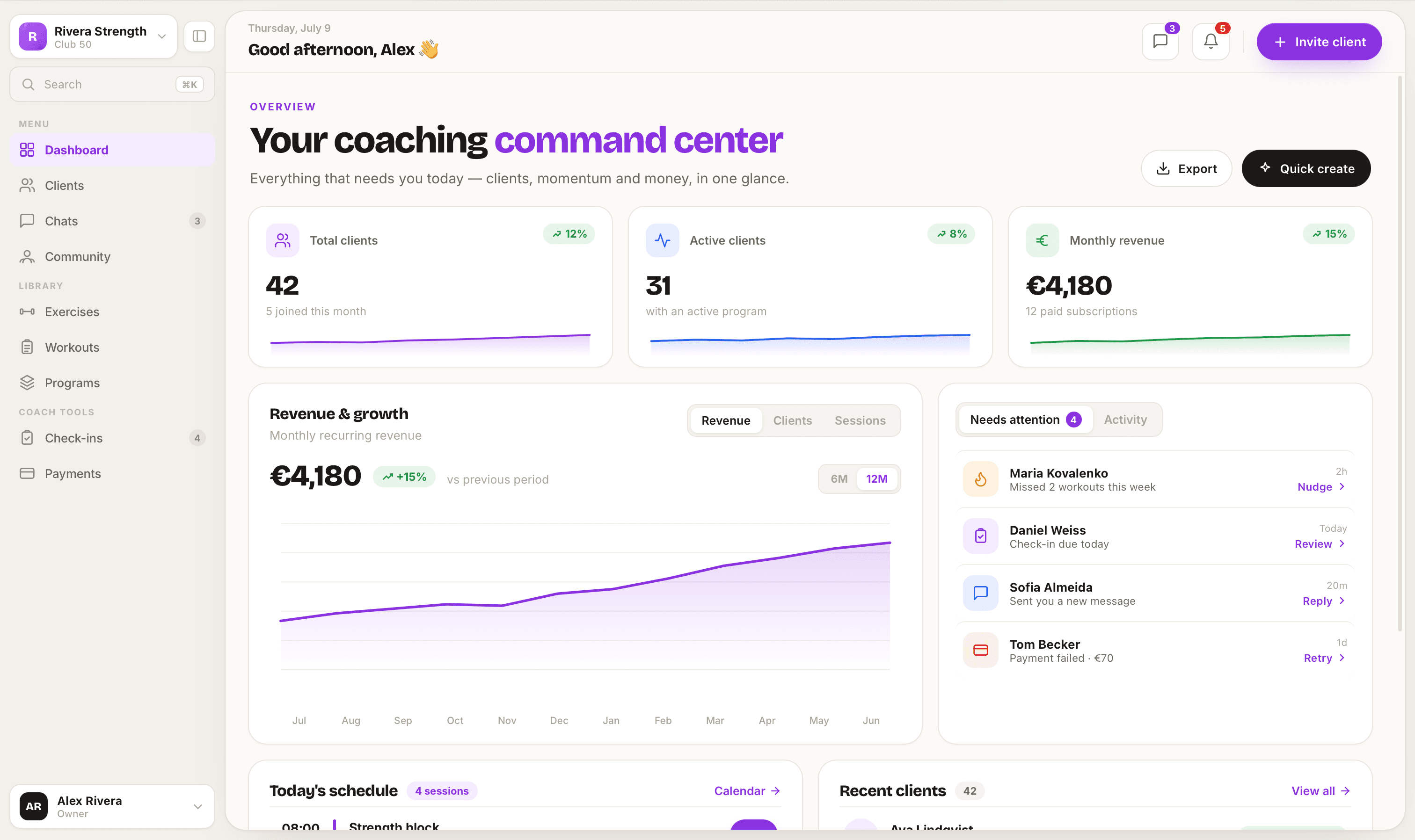 Jimmy Coach Dashboard